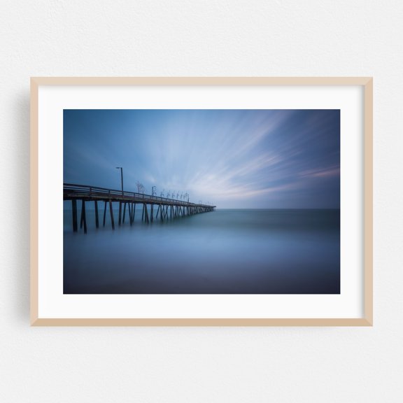 Atlantic Blend No. 2 - Virginia Beach Virginia Photography Boardwalk Ocean Coastal Minimalist Landscape Beach Scenic Oak Framed Wall Art Print 5 x 7 inches