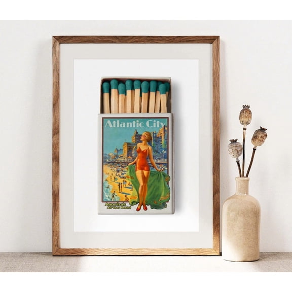 Atlantic City Beach Retro Travel Wall Art