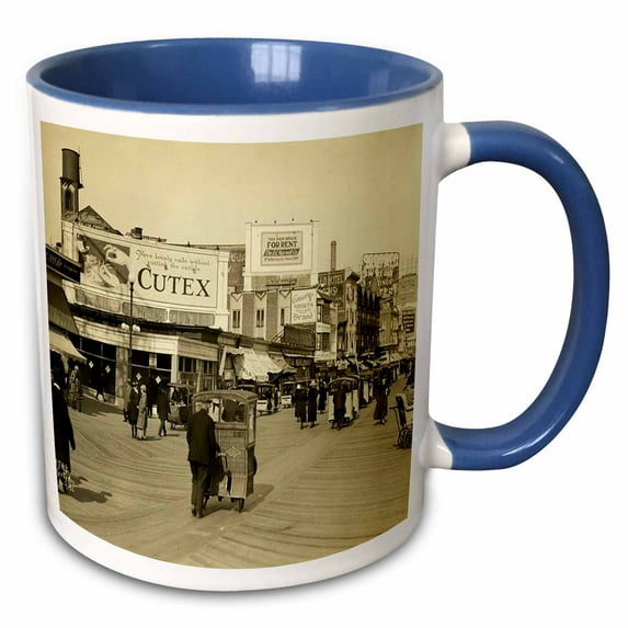 3drose, Atlantic City in 1922, 11oz Two-tone Blue Mug