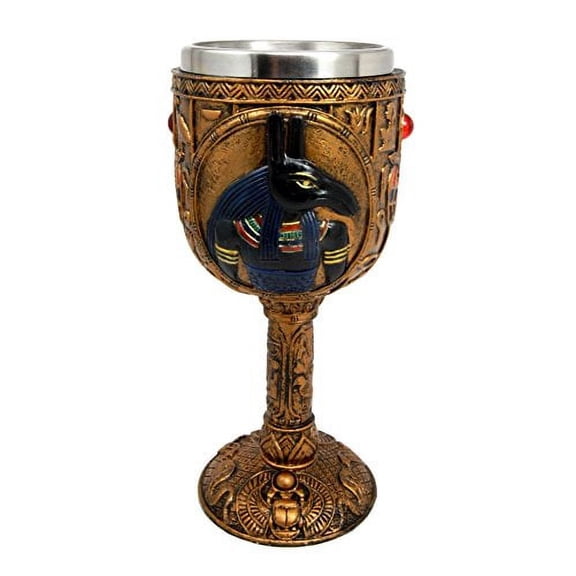 Atlantic Collectibles Ancient Egyptian God Of Chaos And Desert Seth 6oz Resin Wine Goblet Chalice With Stainless Steel Liner