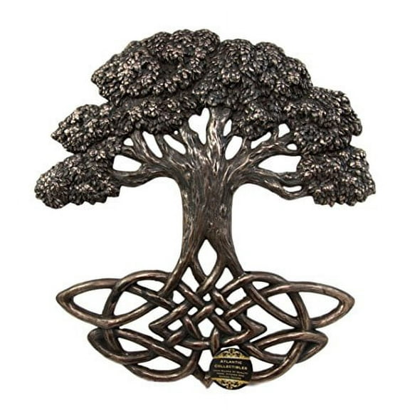 Atlantic Collectibles Celtic Tree of Life With Symbollic Knotwork Root System Decorative Wall Plaque Figurine 13"H