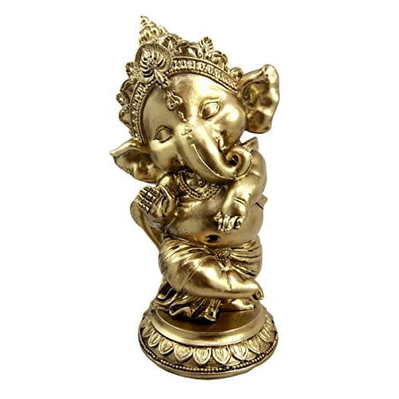 Atlantic Collectibles Ceremonial Dancing Lord Ganesha Elephant God Decorative Figurine 6"H