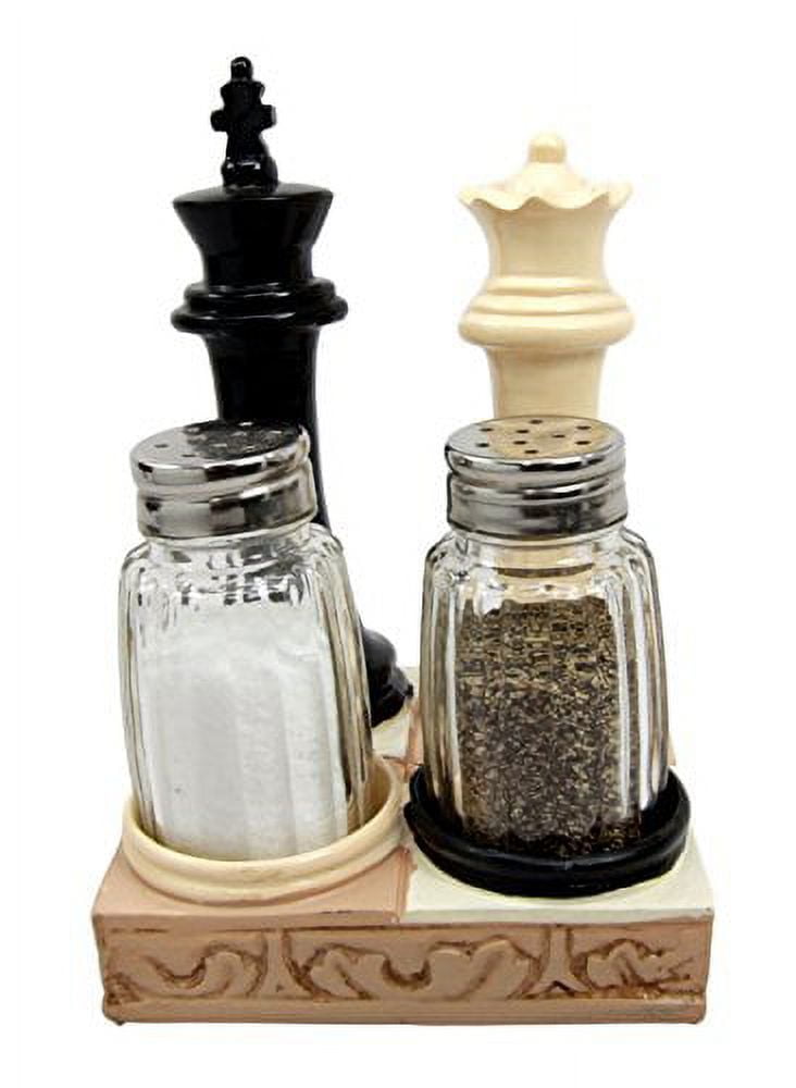 Atlantic Collectibles Checkmate Chess Genius King And Queen Salt Pepper