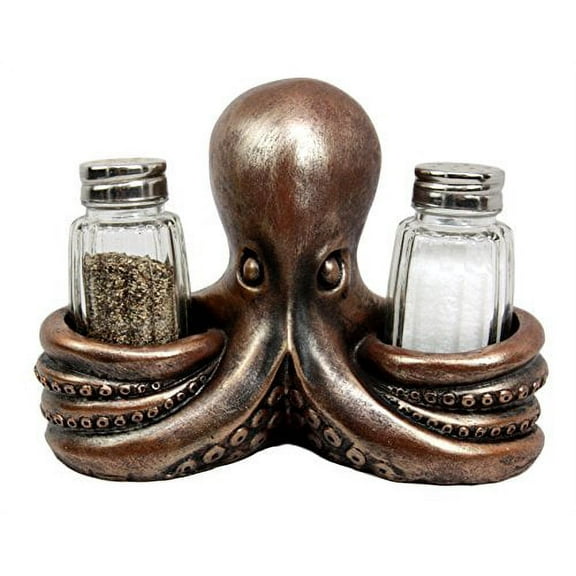 Atlantic Collectibles Deep Cephalopod Octopus Kraken Tentacles Seasoning Salt Pepper Shakers Holder Figurine 4.75"H