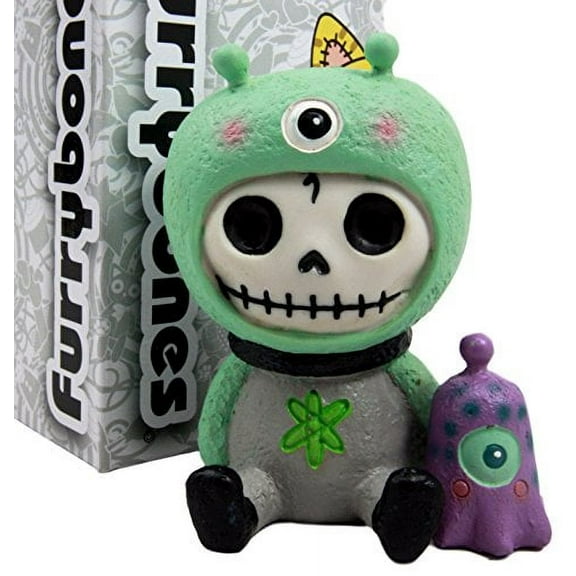 Atlantic Collectibles Furry Bones ET Zog Alien Costume Skeleton Monster Collectible Figurine 3.25"H