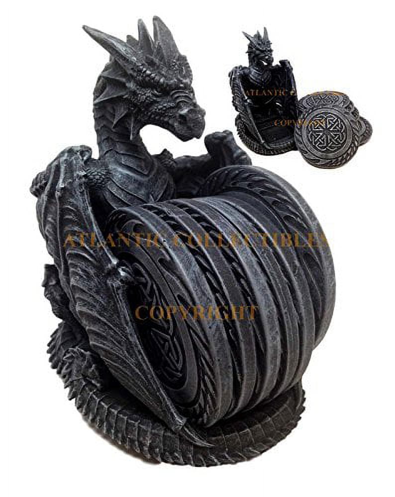 Mythical Guardian Dragon Paper Towel Holder with Castle Figurine. #goth  #fantasy #witches #dragons #kitchen #deco…