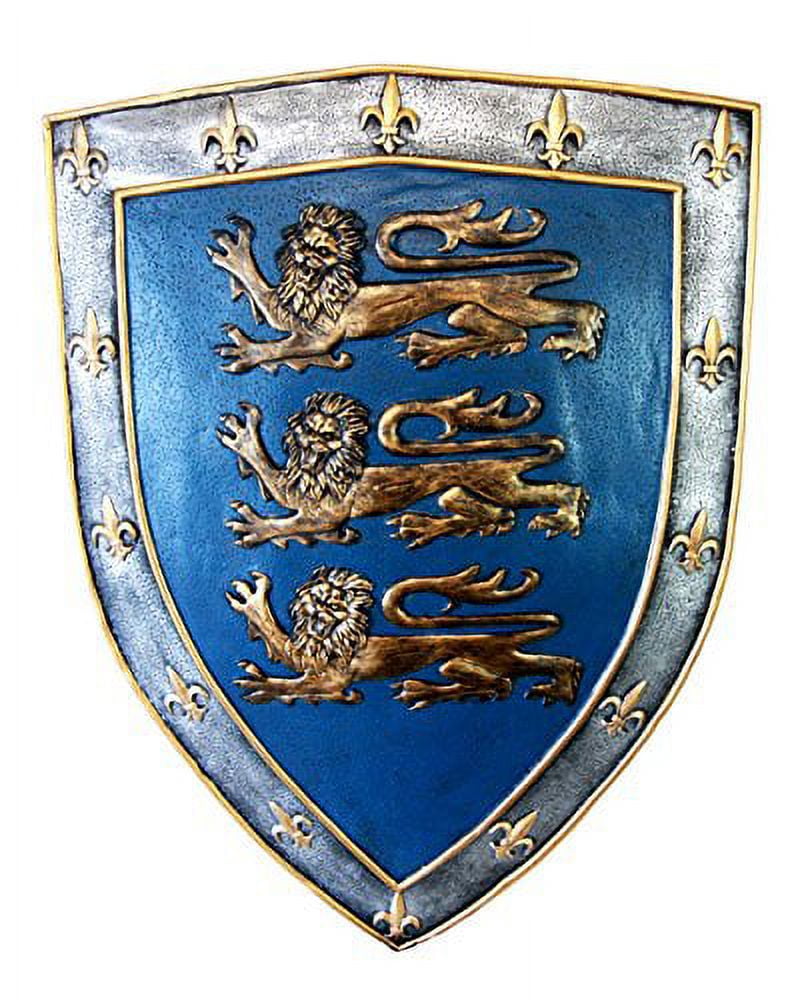 Atlantic Collectibles Large Medieval Knight Royal Arms Of England Three  Lions Shield Wall Plaque 18\, image size:812x1000