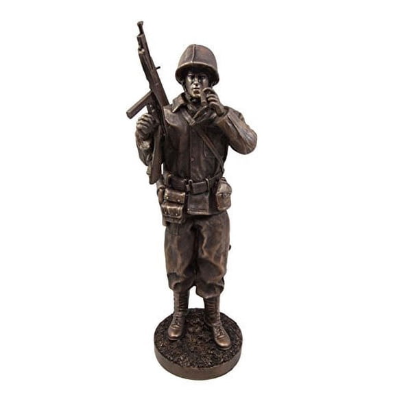 Atlantic Collectibles Military WW2 Staff Sergeant Squad Commander With Cigar Decorative Figurine 13.25"Tall