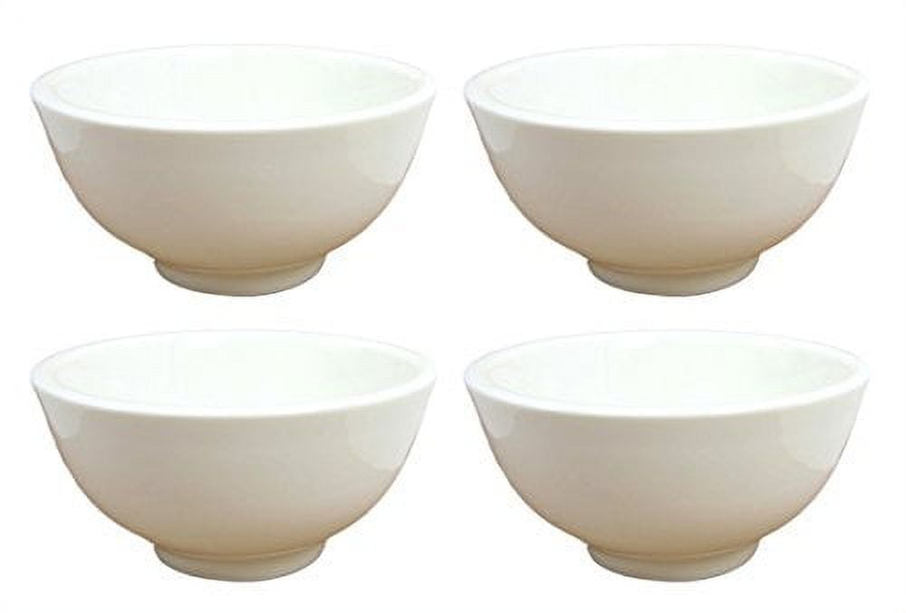 Atlantic Collectibles Restaurant Grade Superior Quality Thick Wall Rice Bowl 10oz 4.25" Diameter Set of 4