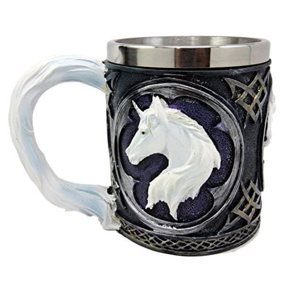 Atlantic Collectibles Sacred Enchanted White Unicorn Purity Beer Stein Tankard Coffee Cup Drink Mug 12oz 4.5"H