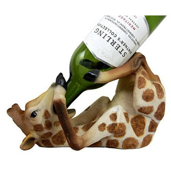 Atlantic Collectibles Safari Drunken Long Necked Giraffe Wine Bottle Holder Caddy Figurine