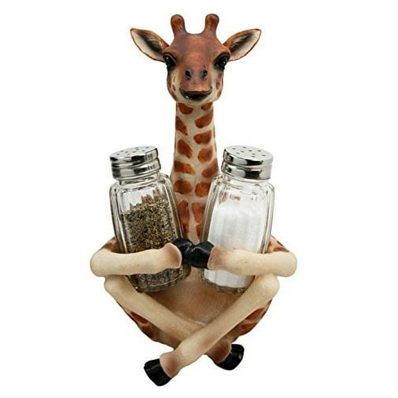 Atlantic Collectibles Safari Madagascar Giraffe Salt Pepper Shakers Holder Figurine 8.25"H