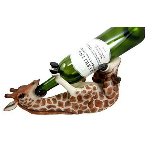 Atlantic Collectibles Safari Thirsty Long Necked Giraffe Wine Bottle Holder Caddy Figurine