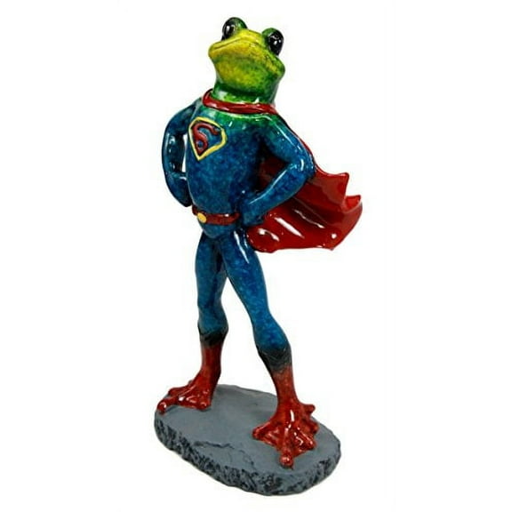 Atlantic Collectibles Superhero Superman Frog In Muscle Outfit Decorative Figurine