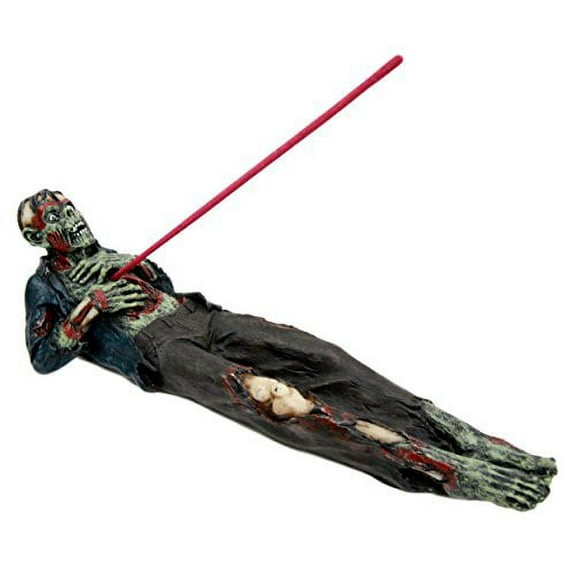 Atlantic Collectibles Zombie Walking Dead With Ripped Chest Stick Incense Burner Figurine 9.5" Long