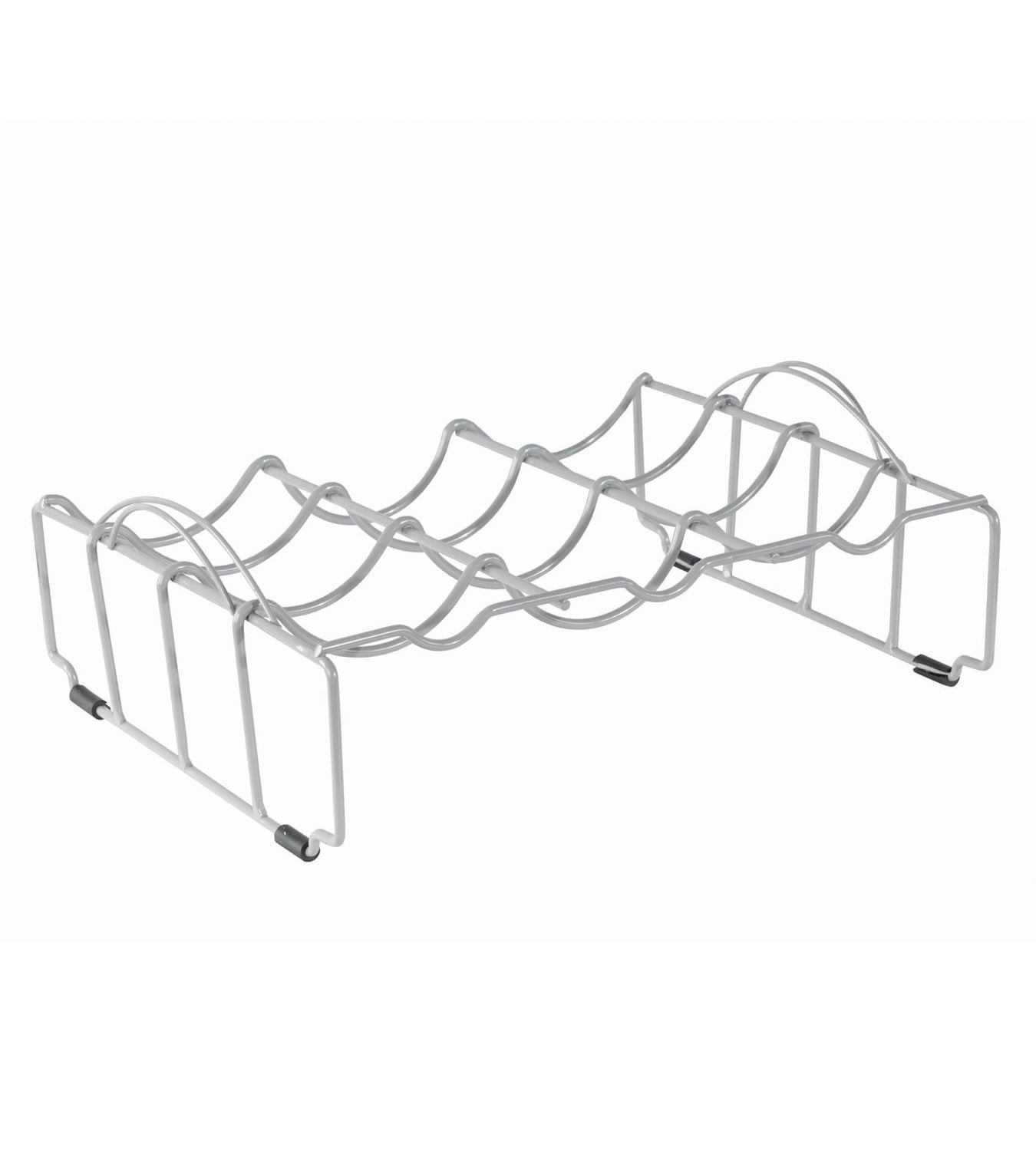 Charcoal Gray Metal Wire Stackable Wine Bottle Rack