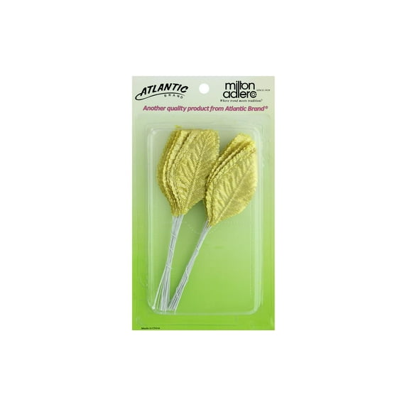 Atlantic Corsage Never Wilt Leaves 3" Gold 50pc