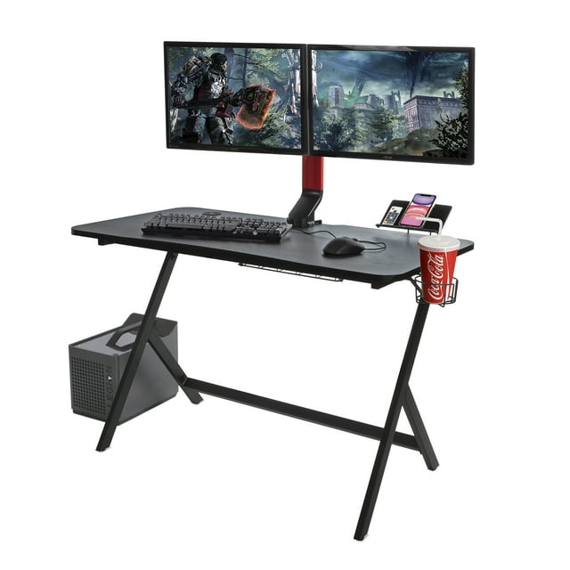 Atlantic Fire Storm Gaming Desk with 24 Multicolor LEDs and 3 USB Ports