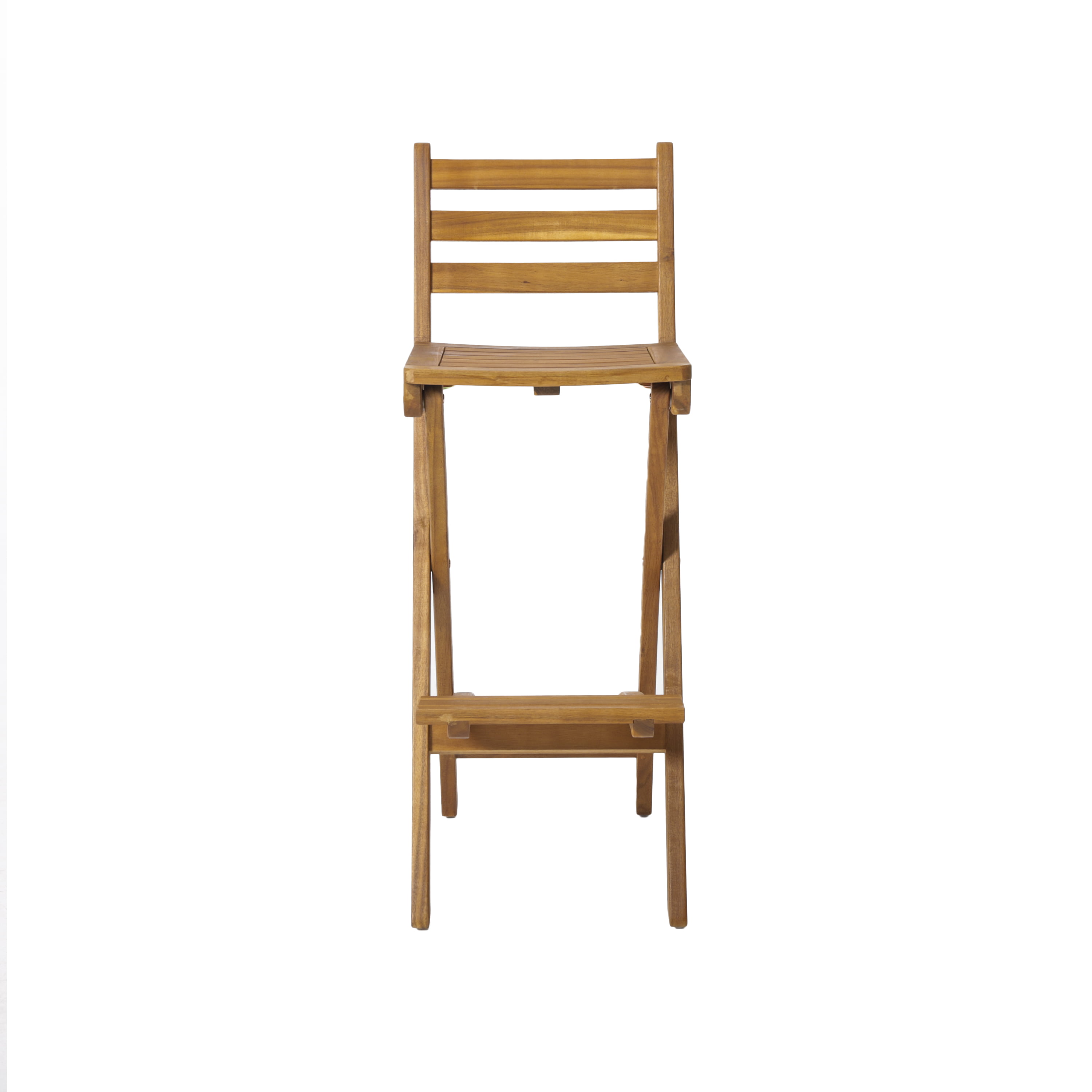 Atlantic Foldable Outdoor Wood Bar Stool, Natural
