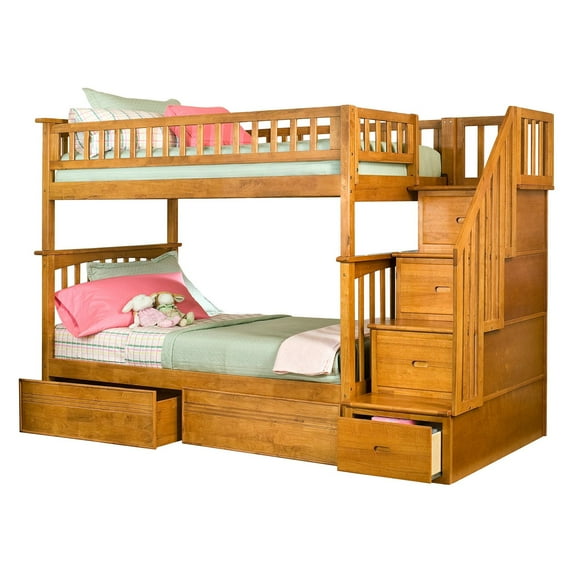 Atlantic Furniture Columbia Staircase Twin Over Twin Bunk Bed