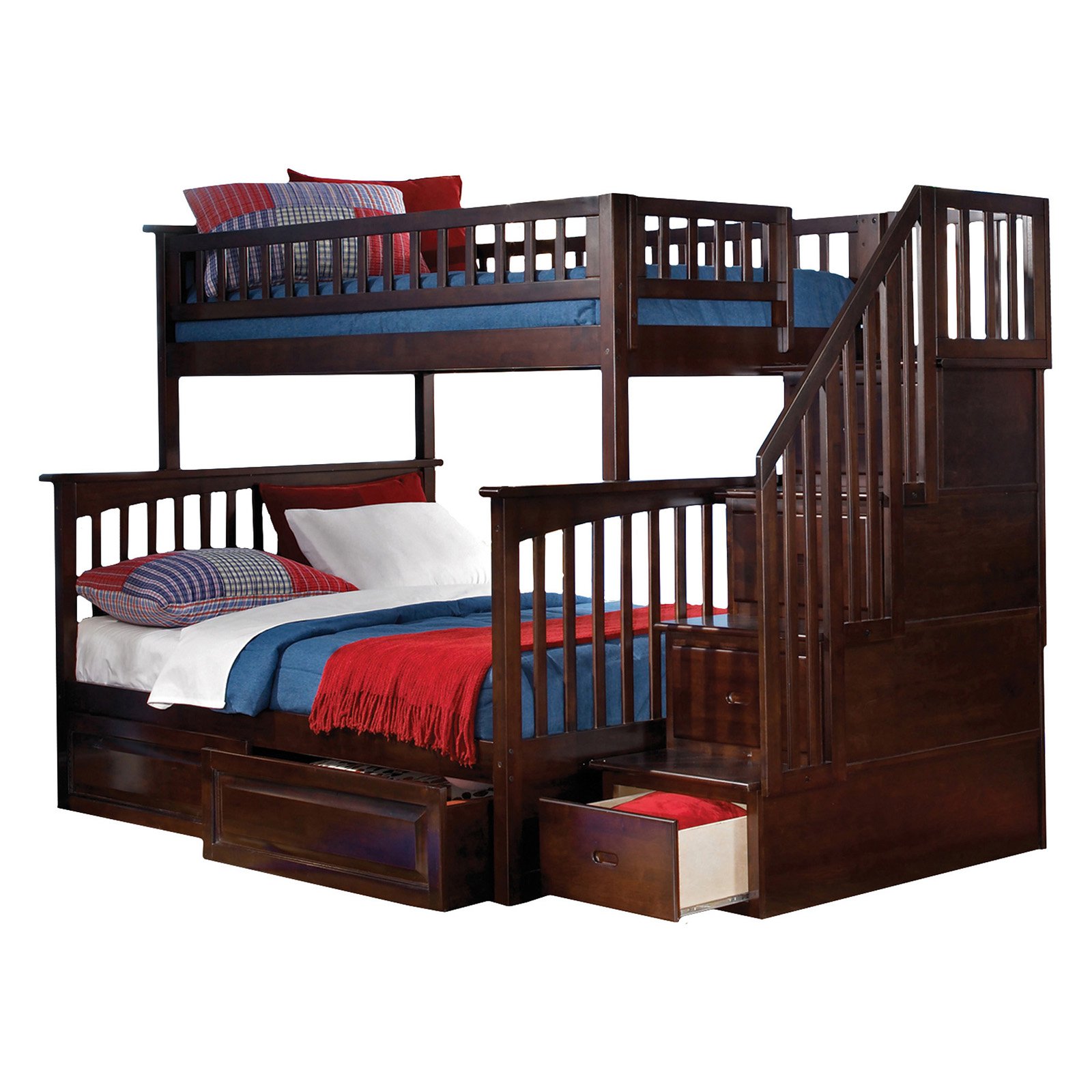 Atlantic Furniture Columbia Twin over Full Stairway Bunk Bed - Walmart.com
