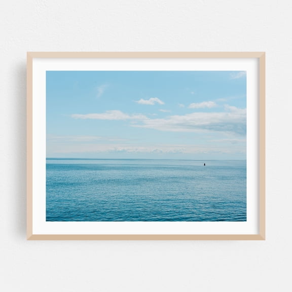 The Atlantic, Gloucester 02 - Gloucester Massachusetts Photography Ocean Minimalist Water Coast Nature Landscape Scenic Oak Framed Wall Art Print 5 x 7 inches