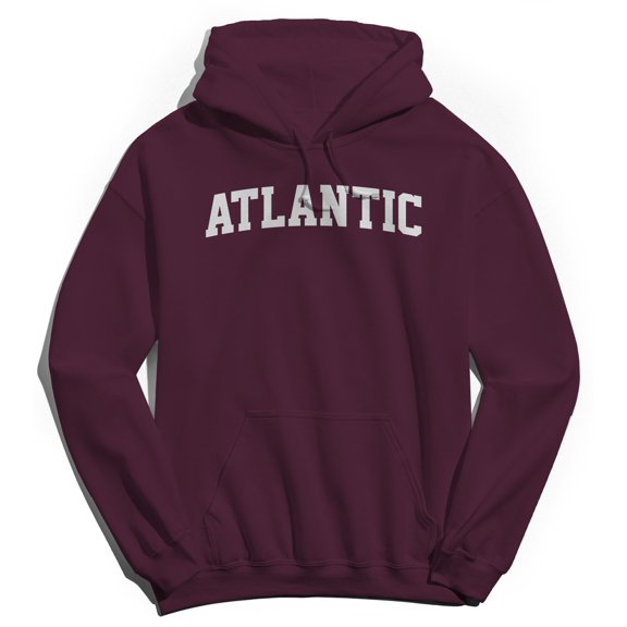 Atlantic Graphic Maroon Men's Cotton Pullover Hoodie