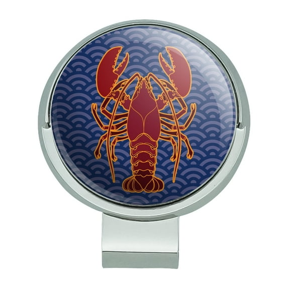 Atlantic Lobster on Blue Waves Golf Hat Clip With Magnetic Ball Marker