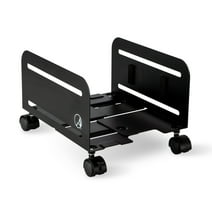 Atlantic Mobile CPU Cart – Metal Desktop/Tower Stand with Rolling Locking Casters, Adjustable Width