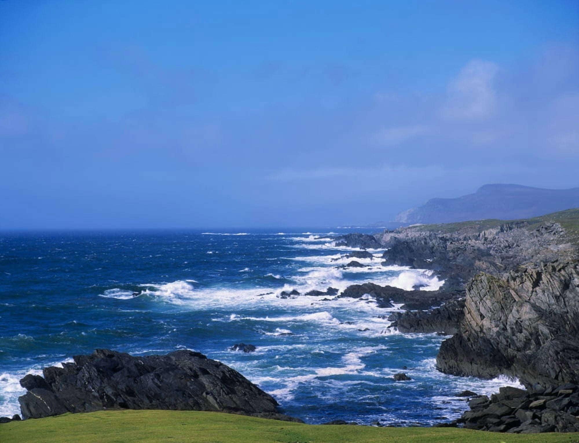 Atlantic Ocean Achill Island Looking Towards Keel Co Mayo Ireland Canvas Art - The Irish Image Collection Design Pics (17 x 13)