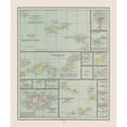 thumbnail image 1 of Historic Nautical Map - Atlantic Ocean Islands - Cram 1892 - Vintage Wall Art, 1 of 4