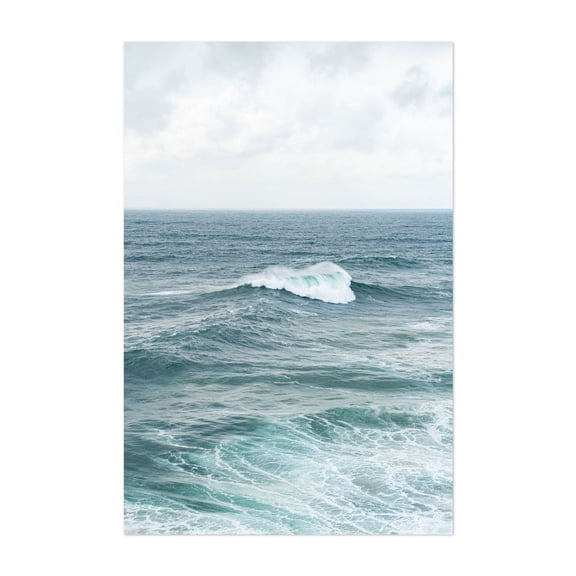 Atlantic Ocean Waves - Nazaré Leiria District Portugal Photography Ocean Waves Seascape Coast Nature Beach Minimalist Unframed Wall Art Print 4 x 6 inches