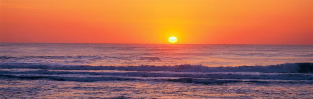 Atlantic Ocean sunset North Carolina Canvas Art - Panoramic Images (27 x 9)