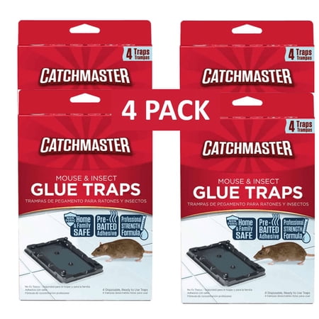 Atlantic Paste & Glue Catch Master Baited Mouse Glue Traps, 4 Count