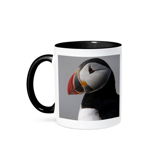 Atlantic Puffin Birds, Machias Seal Isl, Me - Us20 Krs0022 - Keith And Rebecca Snell, 11oz Two-Tone Black Mug