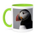 thumbnail image 1 of 3dRose, Atlantic Puffin birds, Machias Seal Isl, ME - US20 KRS0022 - Keith and Rebecca Snell, 15oz Two-Tone Green Mug, 1 of 7