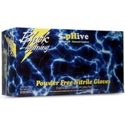 Black Lightning Nitrile Gloves - Large Box 100 Gloves - Tough, Chemical Resistant and Puncture Resistant Disposable Gloves