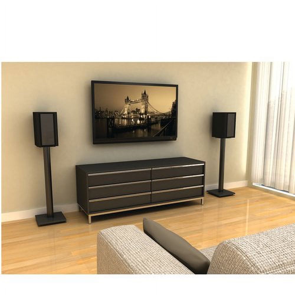 Atlantic Speaker Pedestal Stands, 10.5"W x 10.5"D x 30" H, Set of 2, Carbon Fiber Black - image 1 of 8