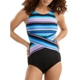 thumbnail image 1 of Atlantic Stripe High-Neck Mastectomy One-Piece Swimsuit, 1 of 6