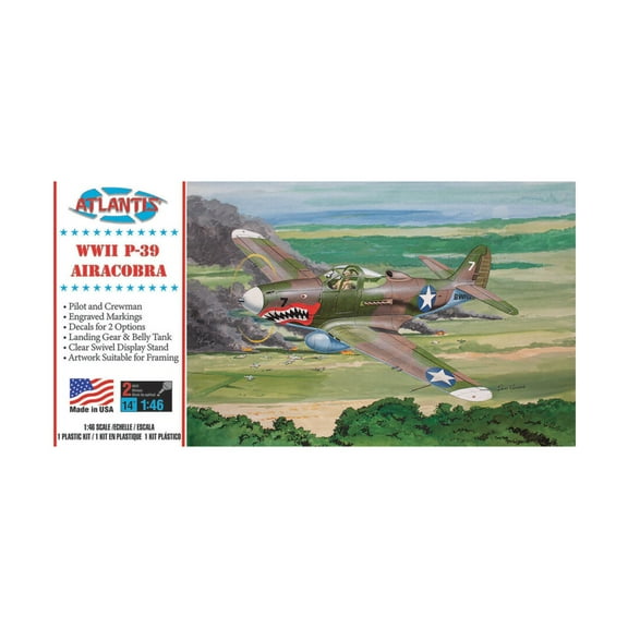 Atlantis Models H222 P-39 Bell Airacobra WWII Fighter 1/46 Model Kit