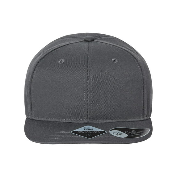 Atlantis Headwear B02495590 Sustainable Flat Bill Cap, Dark Grey - Adjustable Size