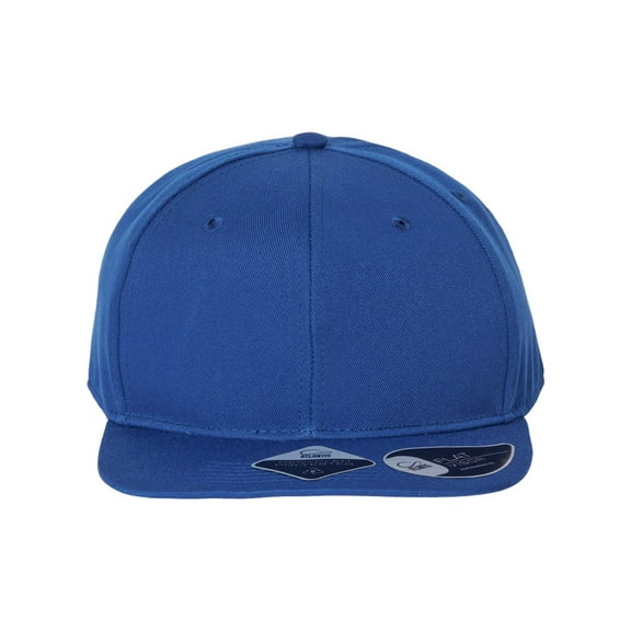 Atlantis Headwear B02495750 Sustainable Flat Bill Cap, Royal - Adjustable Size