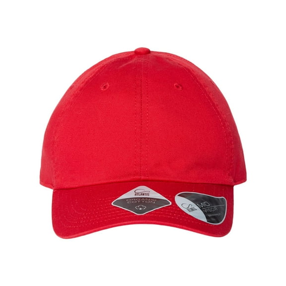 Atlantis Headwear B02695100 Sustainable Dad Hat, Red - Adjustable Size