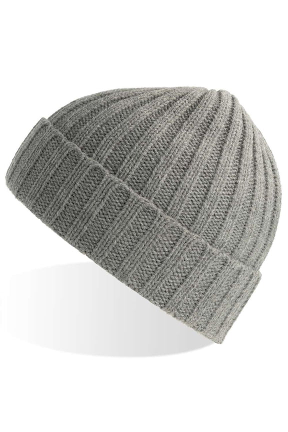 Headwear B58195090 Sustainable Cable Knit Cuffed Beanie, Light Grey Melange - One Size