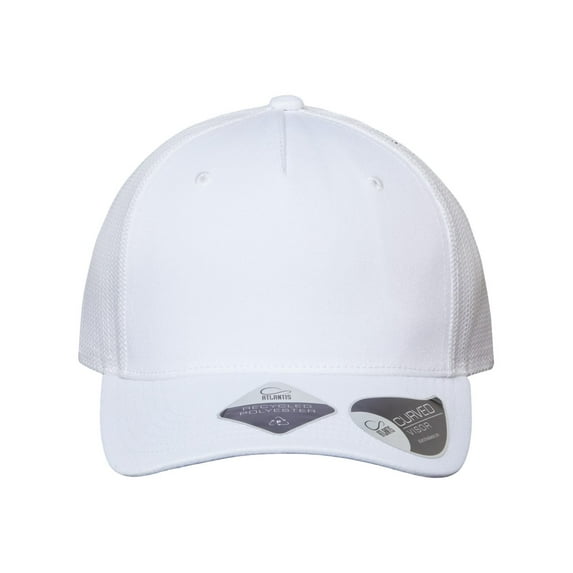 Atlantis Headwear B98095000 Sustainable Five-Panel Trucker Cap, White - Adjustable Size