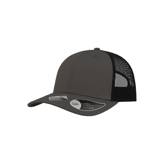 Atlantis Headwear - Sustainable Recy Three Trucker Cap - RETH - Dark Grey/ Black