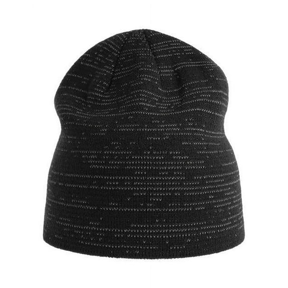 Atlantis Headwear - Sustainable Reflective Beanie - SHINE - Black - Size: One Size