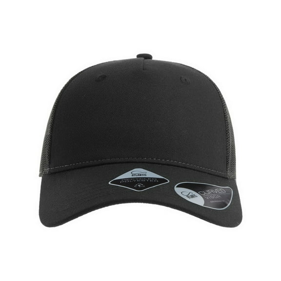 Atlantis Headwear ZION Sustainable Five-Panel Trucker Cap-Black/ Dark grey