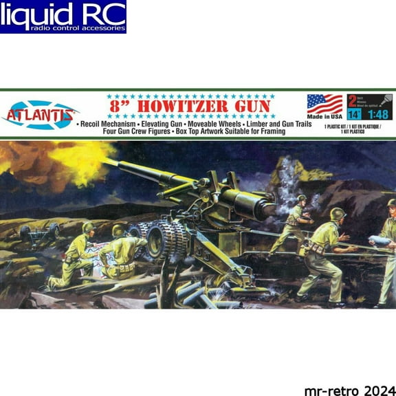 Atlantis Models A307 1/48 8 Inch Howitzer Gun Plastic Model Kit