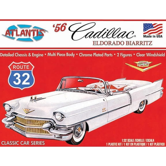Atlantis Route 32 Classic Car Series 1956 Cadillac Eldorado Biarritz 1:32 Scale Model Kit